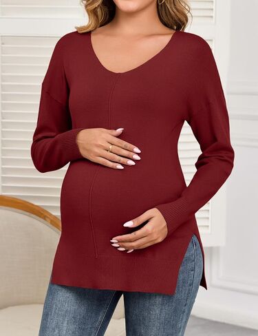 2025 Women's Casual Lightweight V Neck Batwing Sleeve Knit Top Loose Pullover Sweater in Saudi Arabia