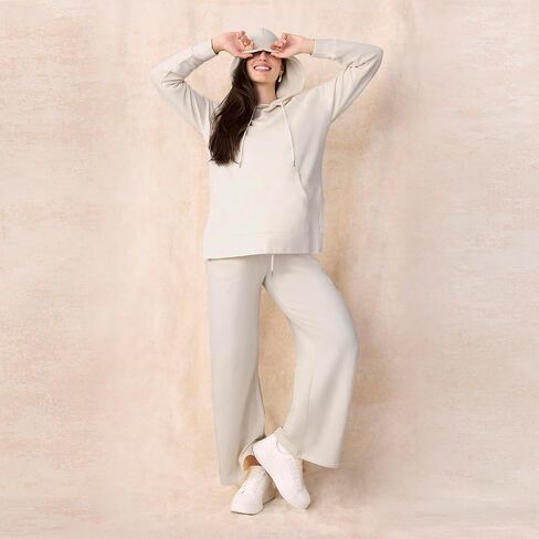Motherhood Maternity Women's Under The Belly Wide Leg Pregnancy Lounge Sweatpants with Drawstring in Saudi Arabia