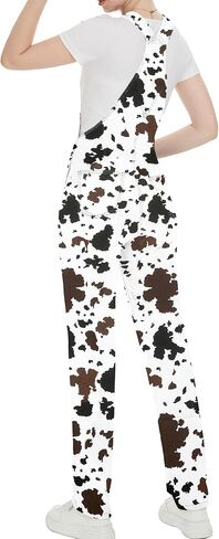 Cow Print Overalls for Women Fashion Animal Pants Cute Jumpsuits Bibs Coveralls in Saudi Arabia