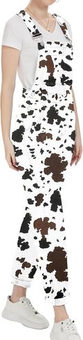 Cow Print Overalls for Women Fashion Animal Pants Cute Jumpsuits Bibs Coveralls in Saudi Arabia