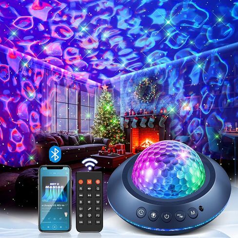 Mubarek Crystal Light Projector ، 216 أوضاعًا إضاءة مزاجية لغرفة النوم ، أضواء غرفة التحكم عن بُعد و USB لغرفة النوم ، الإضاءة المحيطة ، ديكور غرفة جمالية للبنات في سن المراهقة ، هدايا عيد الميلاد للأطفال in Kuwait