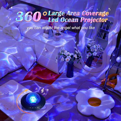 Mubarek Crystal Light Projector ، 216 أوضاعًا إضاءة مزاجية لغرفة النوم ، أضواء غرفة التحكم عن بُعد و USB لغرفة النوم ، الإضاءة المحيطة ، ديكور غرفة جمالية للبنات في سن المراهقة ، هدايا عيد الميلاد للأطفال in Kuwait