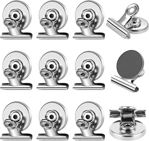 FINDMAG 12 Pack Magnetic Clips for Picture Hanging and Photo Display, Strong Scratch-Free Heavy Duty Magnets for Refrigerator, Whiteboard, Office, Kitchen, Party Use, School in Saudi Arabia