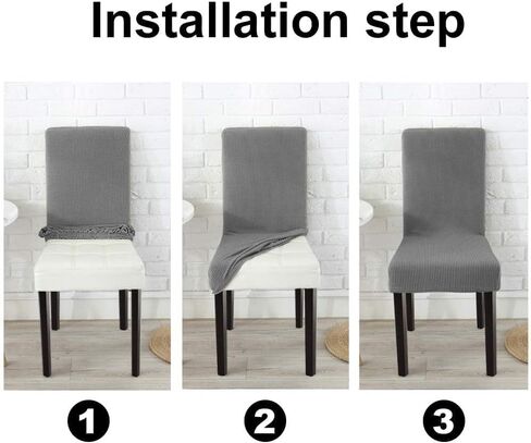 NORTHERN BROTHERS Dining Chair Covers Seat Parson Chair Slipcover for Dining Room Set of 4, Khaki in Kuwait