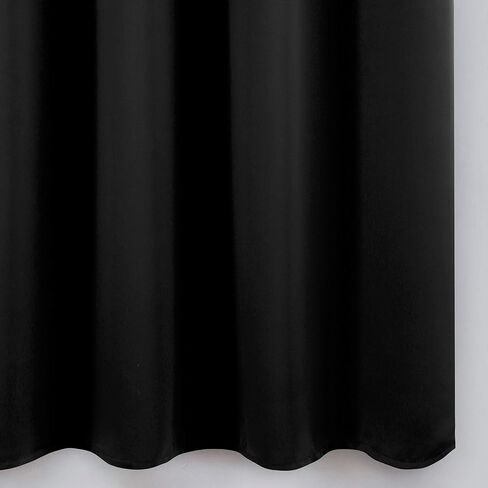 الستائر Lemomo Blackout 52 × 84 بوصات ستائر سوداء طويلة مجموعة من 2 لوحات معزولة حرارة الستائر الغامق لغرفة النوم in Saudi Arabia