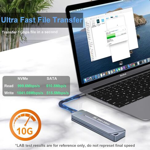 M.2 NVMe Magnetic SSD Enclosure for 2230, with Keychain 40G USB4 Cable & Silicone Protective Jacket, Supports USB 3.2 10G USB-C Fast Data Transfer in Saudi Arabia