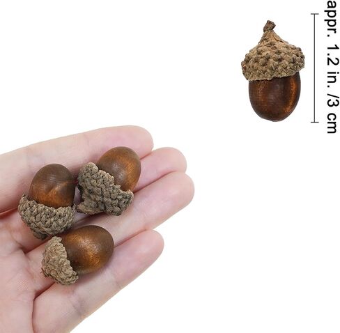 Winlyn 100 PCS Acorns الاصطناعية الواقعة الجوز البني البني الزخارف الخريف 1.2 "Rustic Farmhouse Home عيد الشكر الزفاف ترتيب الزهور أكاليل الزهور in Kuwait
