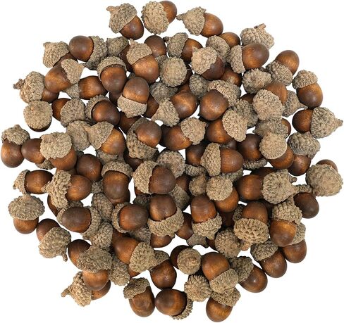 Winlyn 100 PCS Acorns الاصطناعية الواقعة الجوز البني البني الزخارف الخريف 1.2 "Rustic Farmhouse Home عيد الشكر الزفاف ترتيب الزهور أكاليل الزهور in Kuwait