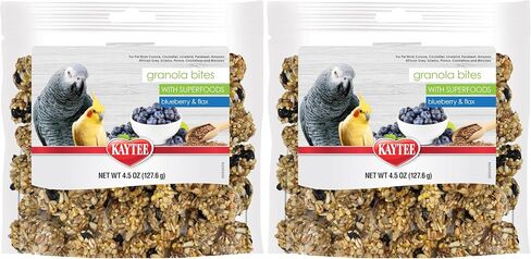 Kaytee Granola Bites with Super Foods Granola Bites and Flax for Pet Birds Conure, Cockatiel, Lovebird, Parakeet, Amazon, African Grey, Ecletus, Pionus, Cockatoos and Macaws, 4.50 Ounce (Pack of 1) in Saudi Arabia