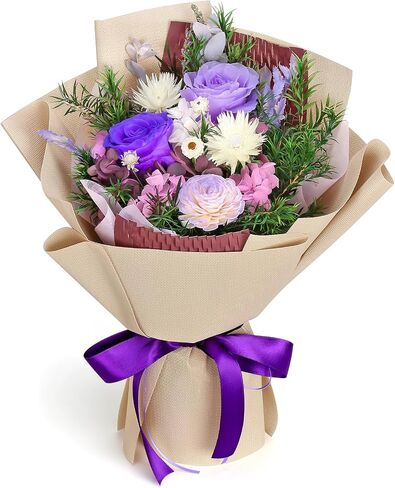 Bloom's Diary Preserved Flowers Bouquet, Flowers for Delivery Prime, Birthday Gifts for Women, Wife, Mother, Her (Purple) in Saudi Arabia