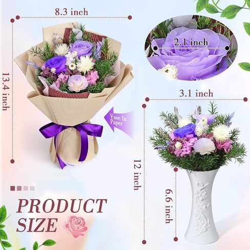 Bloom's Diary Preserved Flowers Bouquet, Flowers for Delivery Prime, Birthday Gifts for Women, Wife, Mother, Her (Purple) in Saudi Arabia
