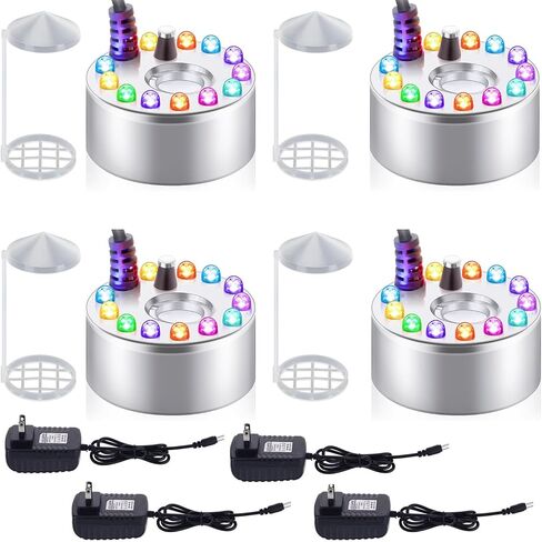 4 حزمة هالوين صانع الضباب الضباب مع 12 أضواء LED ، آلة الضباب بالموجات فوق الصوتية لنافورة المياه ، البركة ، ديكور حفلات عيد الهالوين في الهواء الطلق ، لون متغير هواء الترطيب in Saudi Arabia
