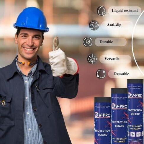 V-PRO 538sqft Floor Protector - Anti Paint, Durable, Waterproof, Floor Covering - Ideal for Construction, Renovations and Move. - Ultimate Floor Protection Solution for Home and Office in Saudi Arabia