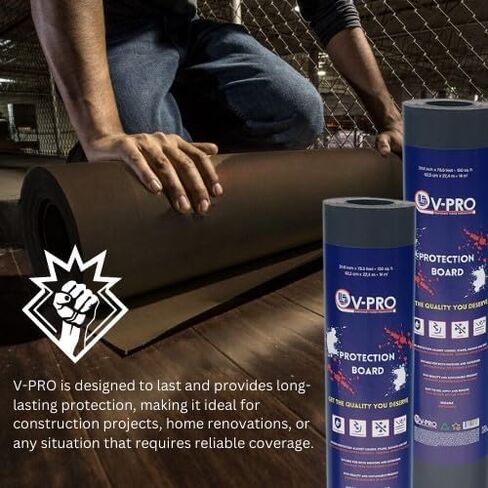V-PRO 538sqft Floor Protector - Anti Paint, Durable, Waterproof, Floor Covering - Ideal for Construction, Renovations and Move. - Ultimate Floor Protection Solution for Home and Office in Saudi Arabia