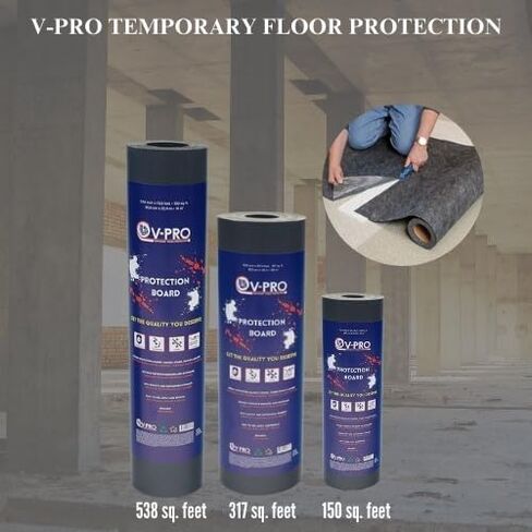 V-PRO 538sqft Floor Protector - Anti Paint, Durable, Waterproof, Floor Covering - Ideal for Construction, Renovations and Move. - Ultimate Floor Protection Solution for Home and Office in Saudi Arabia