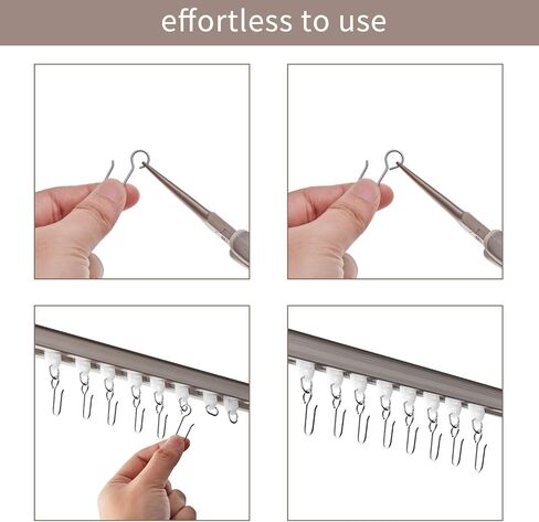 Jetec 60 Pcs Metal Curtain Track Hooks S Shaped Small Curtain Metal Drape Wire Hooks for Ceiling Drape Track (Silver) in Saudi Arabia