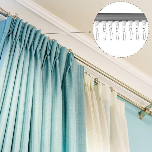 Jetec 60 Pcs Metal Curtain Track Hooks S Shaped Small Curtain Metal Drape Wire Hooks for Ceiling Drape Track (Silver) in Saudi Arabia