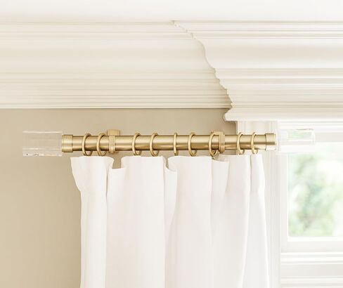 BlastHome® Luxury Curtain Rings – Premium Metal with Quiet, Smooth Nylon Inserts – Pinhooks and Clips Included – 1 1/2" Inside Diameter – 18 Rings for Two Standard Curtains – Brushed Gold in Saudi Arabia