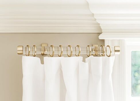 BlastHome® Luxury Curtain Rings – Premium Metal with Quiet, Smooth Nylon Inserts – Pinhooks and Clips Included – 1 1/2" Inside Diameter – 18 Rings for Two Standard Curtains – Brushed Gold in Saudi Arabia