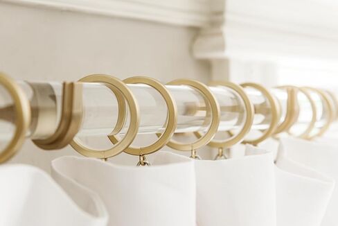 BlastHome® Luxury Curtain Rings – Premium Metal with Quiet, Smooth Nylon Inserts – Pinhooks and Clips Included – 1 1/2" Inside Diameter – 18 Rings for Two Standard Curtains – Brushed Gold in Saudi Arabia