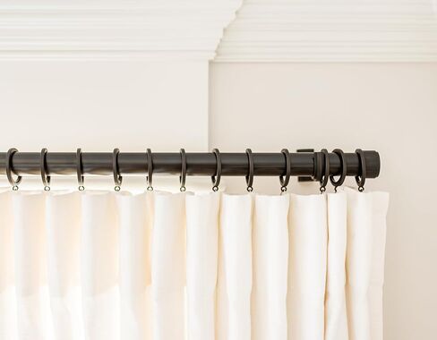 BlastHome® Luxury Curtain Rings – Premium Metal with Quiet, Smooth Nylon Inserts – Pinhooks and Clips Included – 1 1/2" Inside Diameter – 18 Rings for Two Standard Curtains – Brushed Gold in Saudi Arabia