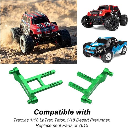 Hobbypark Aluminum Body Mounts Posts (Front & Rear), Clips, Washers for Traxxas 1/18 LaTrax Teton, Desert Prerunner, Replacement Parts of 7615 (Green) in Saudi Arabia