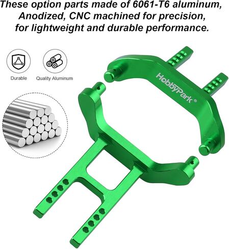 Hobbypark Aluminum Body Mounts Posts (Front & Rear), Clips, Washers for Traxxas 1/18 LaTrax Teton, Desert Prerunner, Replacement Parts of 7615 (Green) in Saudi Arabia