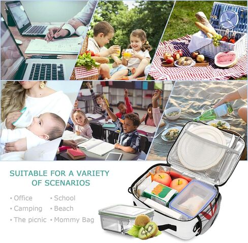 صندوق الغداء للأطفال للأطفال الصغار ، حقيبة غداء معزولة قابلة لإعادة الاستخدام للبيسبول للرعاية النهارية في الهواء الطلق في الهواء الطلق. in Kuwait