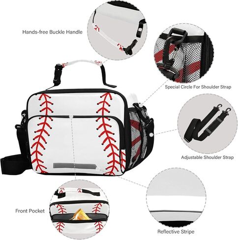 صندوق الغداء للأطفال للأطفال الصغار ، حقيبة غداء معزولة قابلة لإعادة الاستخدام للبيسبول للرعاية النهارية في الهواء الطلق في الهواء الطلق. in Kuwait