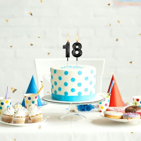عيد ميلاد 18 شموع 18 شموع لزخارف عيد الميلاد الثامنة عشر للأولاد سعيد 18 كعكة عيد ميلاد أعلى 18 شموع عيد ميلاد أسود شموع 81 شمعة للكعكة in Kuwait