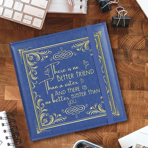 ألبوم صور الأخوات لـ 3x5 4x6 5x7 صور ديي ذاكرة جلدية ألبوم Bestie Gifts Bff Photo Photo Book Soul Sisters Gifts (ألبوم Better Friend-Dark Blue) in Kuwait