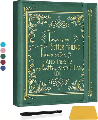 ألبوم صور الأخوات لـ 3x5 4x6 5x7 صور ديي ذاكرة جلدية ألبوم Bestie Gifts Bff Photo Photo Book Soul Sisters Gifts (ألبوم Better Friend-Dark Blue) in Kuwait