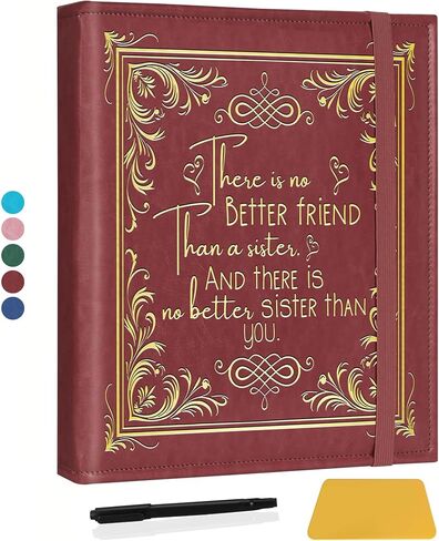 ألبوم صور الأخوات لـ 3x5 4x6 5x7 صور ديي ذاكرة جلدية ألبوم Bestie Gifts Bff Photo Photo Book Soul Sisters Gifts (ألبوم Better Friend-Dark Blue) in Saudi Arabia