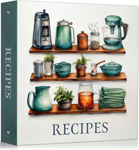 Recipe Binder Organizer, 3 Ring Silver Cookbook Binder with 30 Recipe Pages, 30 Plastic Sleeves, 9 Full Color Dividers 11x12x2 Inch, Recipe Organizer in Saudi Arabia
