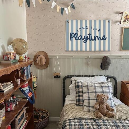 Playroom Wall Decor, Kids Toddler Boy Playroom Decor Hanging Linen Banner,Play Room Wall Decor for Kids Boys Nursrry, 20x30 Inch in Kuwait