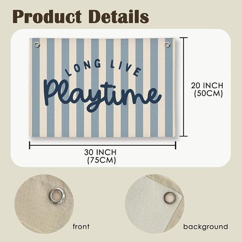 Playroom Wall Decor, Kids Toddler Boy Playroom Decor Hanging Linen Banner,Play Room Wall Decor for Kids Boys Nursrry, 20x30 Inch in Kuwait