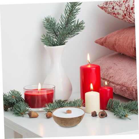 Doitool Coconuts Shell Candle Holder Natural Termatherapy Cup Diy Candle Candle Bowl Storage Jar in Saudi Arabia