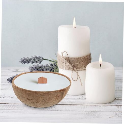 Doitool Coconuts Shell Candle Holder Natural Termatherapy Cup Diy Candle Candle Bowl Storage Jar in Saudi Arabia