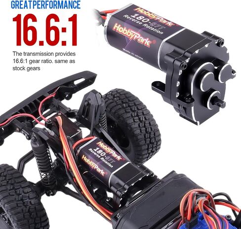 HobbyPark Assembly Set 180 Brushed Motor w/Pinion and Transmission Gearbox with Gears for TRX4M Upgrades Parts (50T) in Saudi Arabia