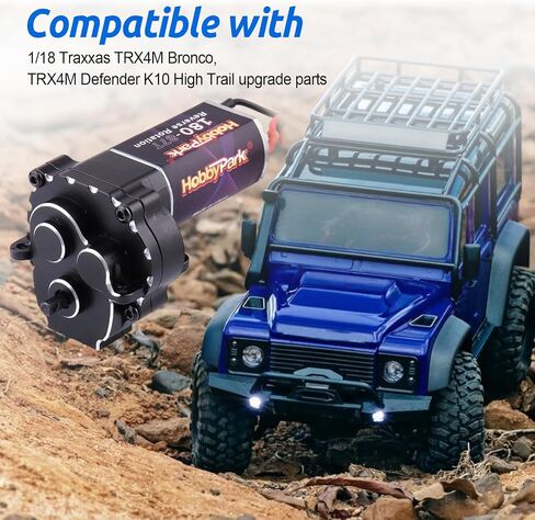 HobbyPark Assembly Set 180 Brushed Motor w/Pinion and Transmission Gearbox with Gears for TRX4M Upgrades Parts (50T) in Saudi Arabia