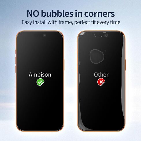 Ambison [2 Pack Matte Glass Screen Protector Compatible for iPhone 16 2024/iPhone 15 2023 6.1inch, Dynamic Island Compatible/Anti-Glare & Fingerprint [No Bubbles] Install Frame/Smooth as Silk in Kuwait