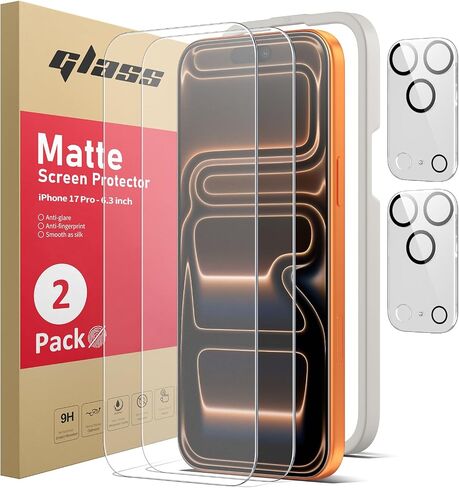 Ambison [2 Pack Matte Glass Screen Protector Compatible for iPhone 16 2024/iPhone 15 2023 6.1inch, Dynamic Island Compatible/Anti-Glare & Fingerprint [No Bubbles] Install Frame/Smooth as Silk in Kuwait