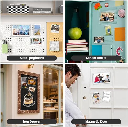 إطارات صور MODESTAR 4 × 6 لثلاجة 4 حزمة ، إطارات مغناطيسية للثلاجة الأكريليك لمكتب بطاقة بريدي in Saudi Arabia