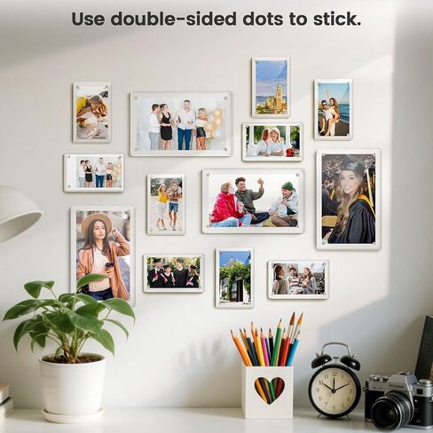 إطارات صور MODESTAR 4 × 6 لثلاجة 4 حزمة ، إطارات مغناطيسية للثلاجة الأكريليك لمكتب بطاقة بريدي in Saudi Arabia
