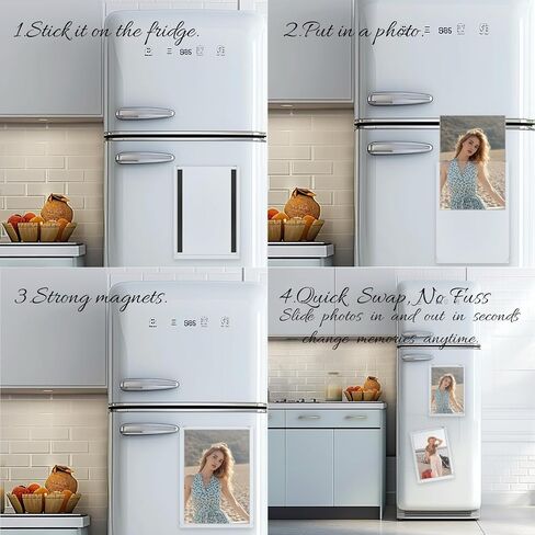 Nirvany 5 Pack 8.5 "× 11" إطارات صور مغناطيسية للثلاجة ، حاملي صور مغناطيسية كبيرة واضحة للثلاجة أو الخزانة أو المكتب ، مثالية للأعمال الفنية والجداول الزمنية والشهادات in Kuwait