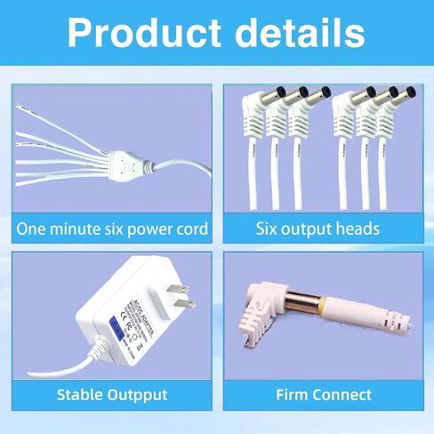 محول الطاقة AC/DC 4.5V متوافق مع ملحق Lemax المضاءة 74707 74295 84428 94565 Lemax Halloween Christmas Christmas Decordations Micro Lighting Decore (6 مخرجات) in Kuwait