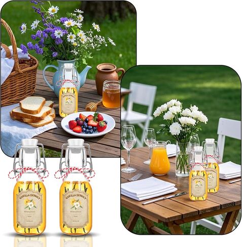 20 Pack 4 oz swing top glass bottle vanilla jars bottles with airtight stoppers amber for Kombucha Kefir Vanilla Extract beer(bonus gaskets rope brush labels and funnel) in Saudi Arabia