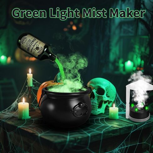 Cauldron Halloween Decor Indoor, Halloween Cauldron Decorations with Magic Floating Potion Bottles & Diffuser, Black Plastic Witches Cauldron Bowl Hocus Pocus Decor for Home Table Mantel Kitchen Room in Saudi Arabia
