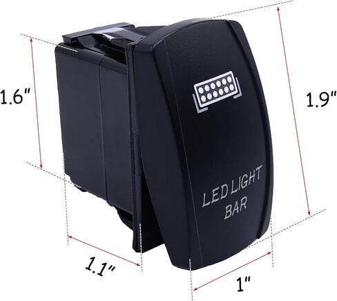 5pin Bumper Light Bar Rocker Switch Blue Backlit LED Light On-Off 12V 24V Compatible with UTV Polaris Ranger RZR XP Turbo Can Am Commander Maverick X3 in Saudi Arabia