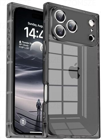 حافظة Tzomsze لهاتف iPhone 16 Pro Max، حافظة شفافة، حماية الكاميرا وزوايا معززة من مادة TPU غطاء نحيف مقاوم للصدمات للنساء والفتيات 6.9 بوصة - شفاف in Saudi Arabia